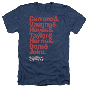 Navy men's heather t-shirt with Major League Team Roster graphic