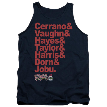 Navy men's tank with Major League Team Roster graphic