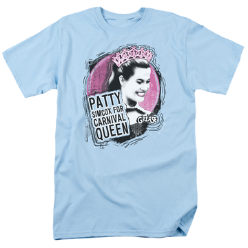 Light blue men's regular fit t-shirt with Grease Carnival Queen graphic