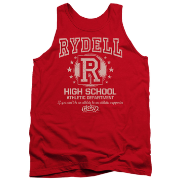 Red men's tank with Grease Rydell High graphic