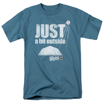 Slate men's regular fit t-shirt with Major League Just A Bit Outside graphic
