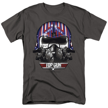 Charcoal men's regular fit t-shirt with Top Gun Maverick Helmet graphic
