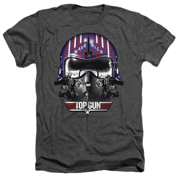 Charcoal men's heather t-shirt with Top Gun Maverick Helmet graphic