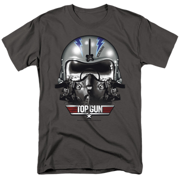Charcoal men's regular fit t-shirt with Top Gun Iceman Helmet graphic