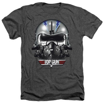 Charcoal men's heather t-shirt with Top Gun Iceman Helmet graphic