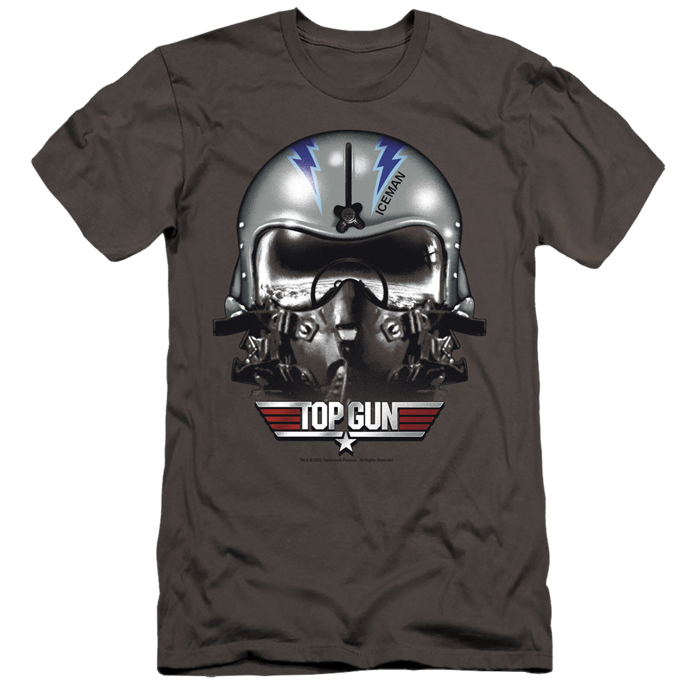 Top Gun Iceman Helmet - Men's Premium Slim Fit T-Shirt Men's Premium Slim Fit T-Shirt Top Gun