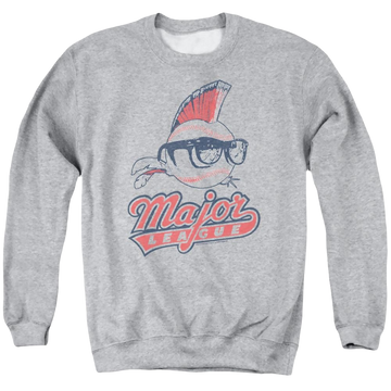 Athletic heather men's crewneck sweatshirt with Major League Vintage Logo graphic