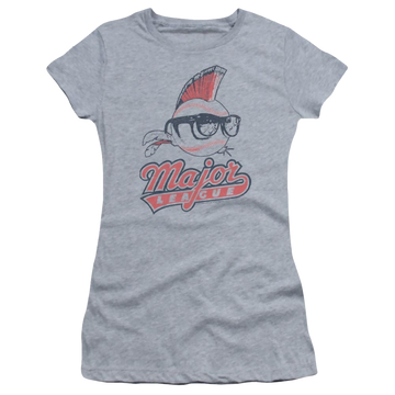 Athletic heather juniors t-shirt with Major League Vintage Logo graphic