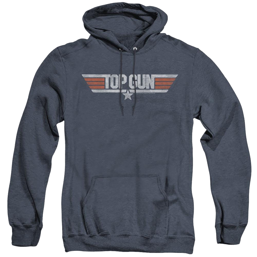 Top Gun Distressed Logo - Heather Pullover Hoodie Heather Pullover Hoodie Top Gun