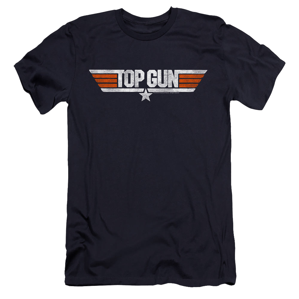 Top Gun Distressed Logo - Men's Premium Slim Fit T-Shirt Men's Premium Slim Fit T-Shirt Top Gun