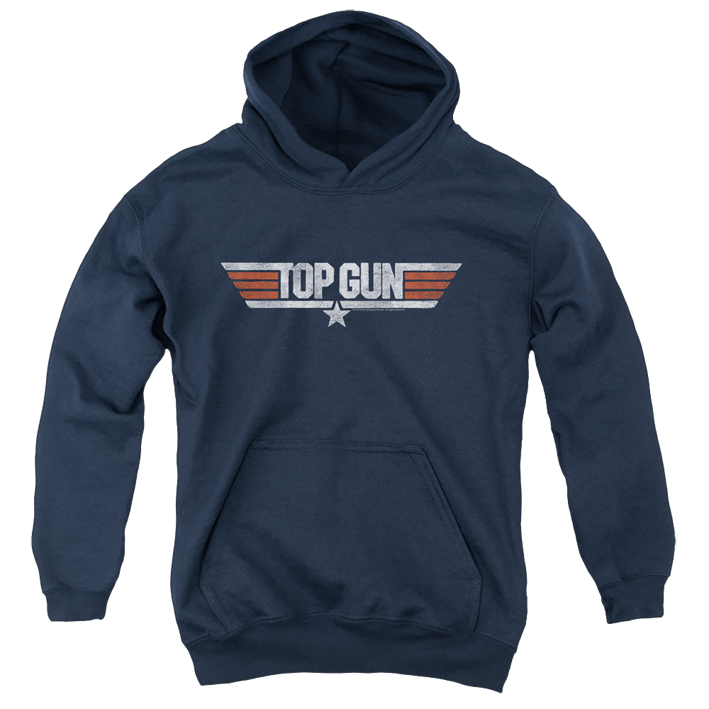 Top Gun Distressed Logo - Youth Hoodie Youth Hoodie (Ages 8-12) Top Gun