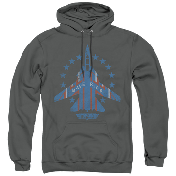 Charcoal pullover hoodie with Top Gun Maverick graphic