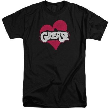 Black men's tall fit t-shirt with Grease Heart graphic