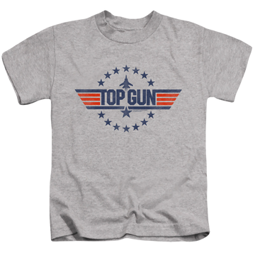 Athletic heather kid's t-shirt for ages 4 to 7 with Top Gun Star Logo graphic