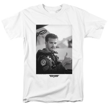White men's regular fit t-shirt with Top Gun Wingman graphic