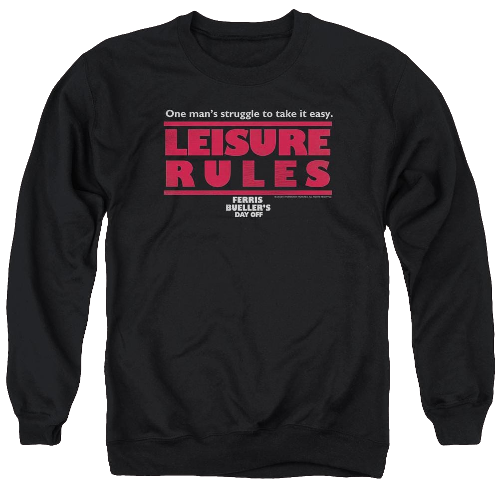 Ferris Bueller's Day Off Leisure Rules - Men's Crewneck Sweatshirt Men's Crewneck Sweatshirt Ferris Bueller's Day Off