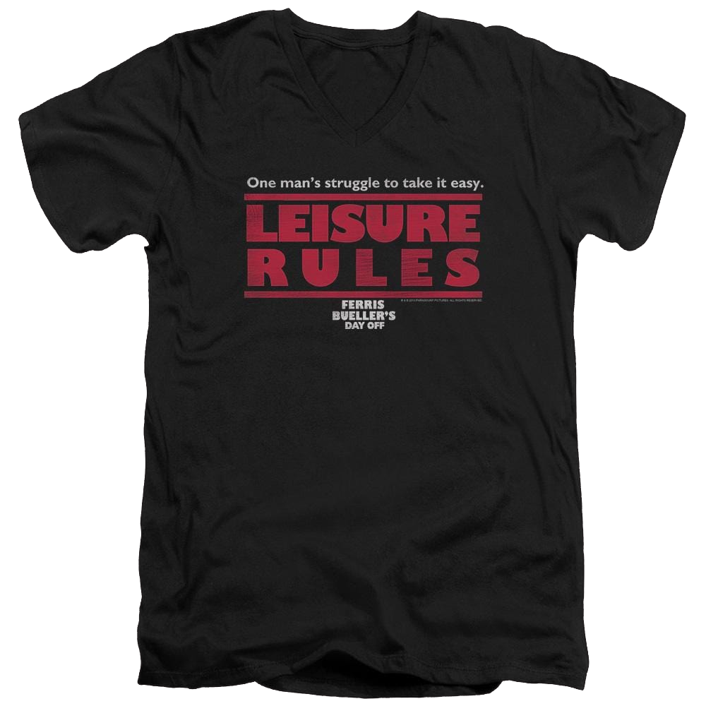 Ferris Bueller's Day Off Leisure Rules - Men's V-Neck T-Shirt Men's V-Neck T-Shirt Ferris Bueller's Day Off