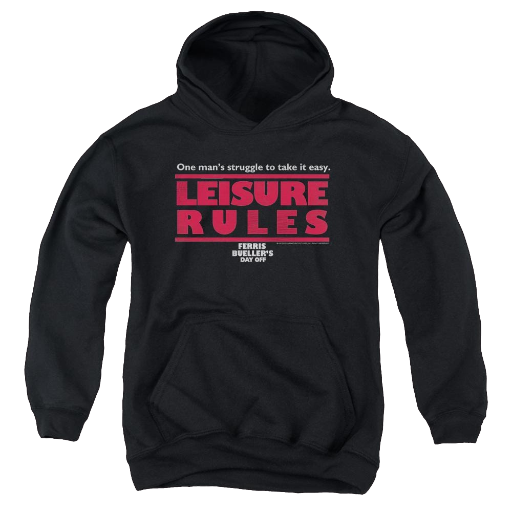 Ferris Bueller's Day Off Leisure Rules - Youth Hoodie (Ages 8-12) Youth Hoodie (Ages 8-12) Ferris Bueller's Day Off