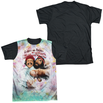 Cheech & Chong Up in Smoke Fried Tie Dyed men's black back t-shirt