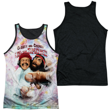 Cheech & Chong Up in Smoke Fried Tie Dyed men's black back tank