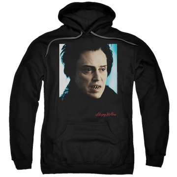 Black pullover hoodie with Sleepy Hollow Horse Man graphic