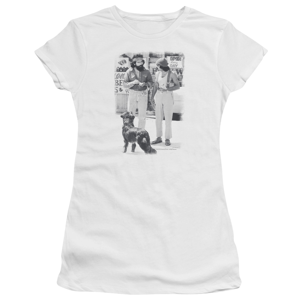 Up in Smoke Cheech Chong Dog - Juniors T-Shirt Juniors T-Shirt Cheech & Chong