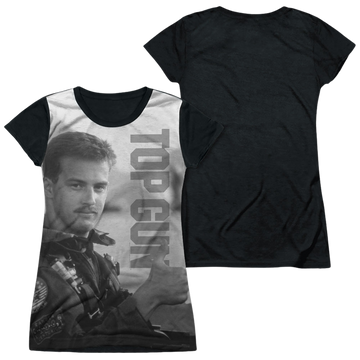 Top Gun Thumbs Up juniors black back t-shirt