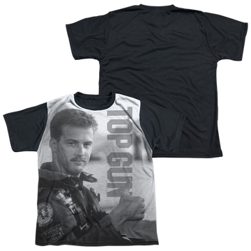 Top Gun Thumbs Up youth black back t-shirt for ages 8 to 12