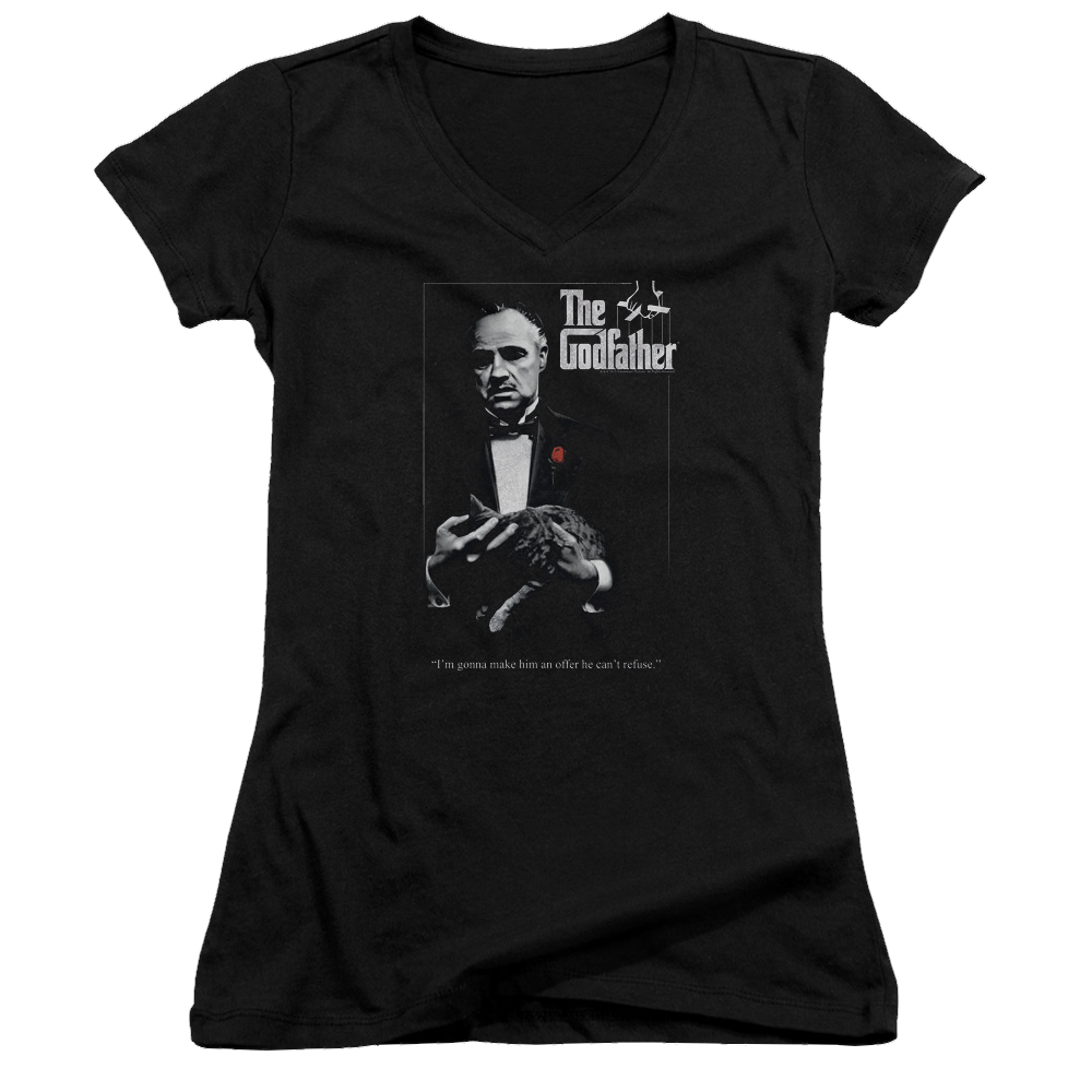 Godfather, The Poster - Juniors V-Neck T-Shirt Juniors V-Neck T-Shirt The Godfather