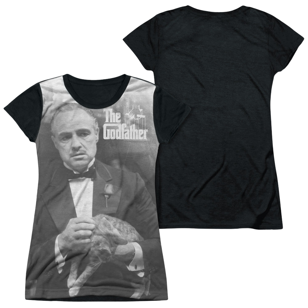 Godfather, The Pet The Cat - Juniors Black Back T-Shirt Juniors Black Back T-Shirt The Godfather