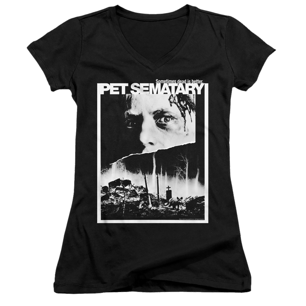 Pet Sematary Poster Art - Juniors V-Neck T-Shirt Juniors V-Neck T-Shirt Pet Sematary