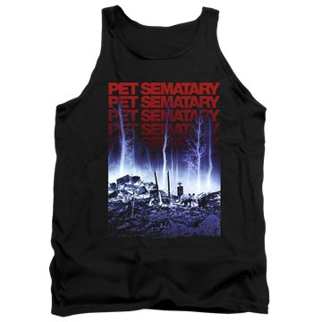 Black men's tank with Pet Sematary Sematary graphic