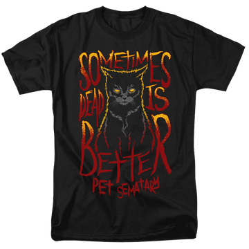 Black men's regular fit t-shirt with Pet Sematary Dead Is Better graphic