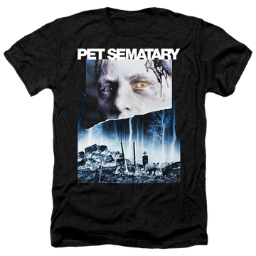 Charcoal men's heather t-shirt with Pet Sematary Poster Art graphic
