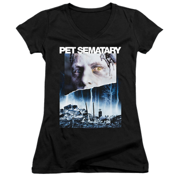 Pet Sematary Poster Art - Juniors V-Neck T-Shirt Juniors V-Neck T-Shirt Pet Sematary