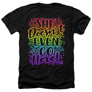 Charcoal men's heather t-shirt with Mean Girls Doesn't Go Here graphic