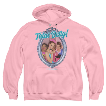 Pink pullover hoodie with Clueless Total Betty graphic