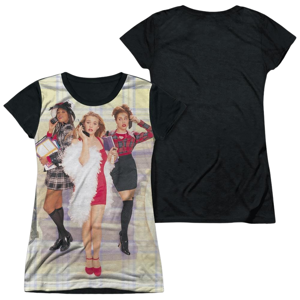 Clueless Clueless Plaid - Juniors Black Back T-Shirt Juniors Black Back T-Shirt Clueless