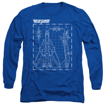 Royal men's long sleeve t-shirt with Top Gun Schematic graphic