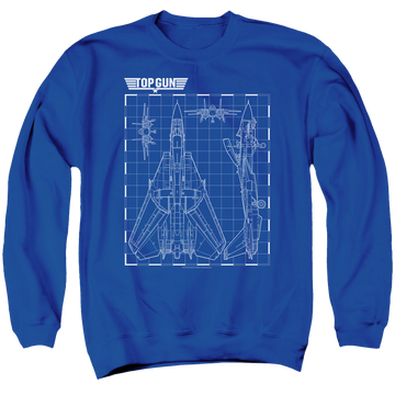 Royal men's crewneck sweatshirt with Top Gun Schematic graphic