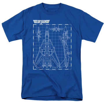 Royal men's regular fit t-shirt with Top Gun Schematic graphic