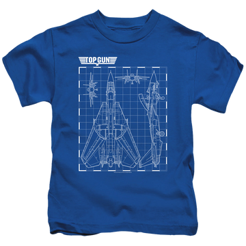 Royal kid's t-shirt for ages 4 to 7 with Top Gun Schematic graphic