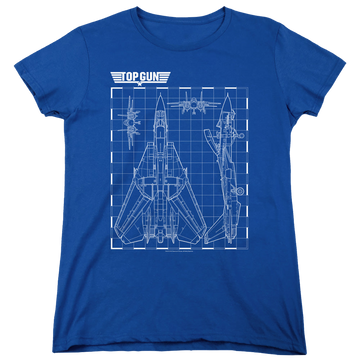 Royal women's t-shirt with Top Gun Schematic graphic