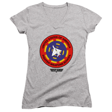 Top Gun Fighter Weapons School - Juniors V-Neck T-Shirt Juniors V-Neck T-Shirt Top Gun