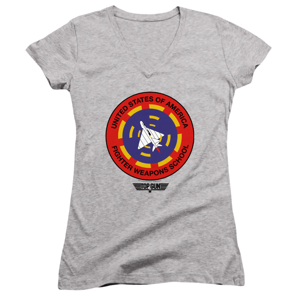 Top Gun Fighter Weapons School - Juniors V-Neck T-Shirt Juniors V-Neck T-Shirt Top Gun