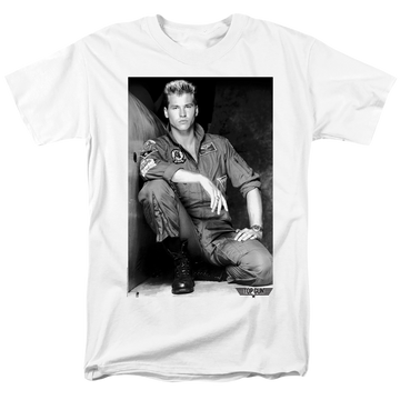 White men's regular fit t-shirt with Top Gun Fresh Ice graphic