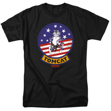 Black men's regular fit t-shirt with Top Gun Tomcat Sigil graphic