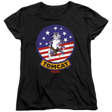 Black women's t-shirt with Top Gun Tomcat Sigil graphic