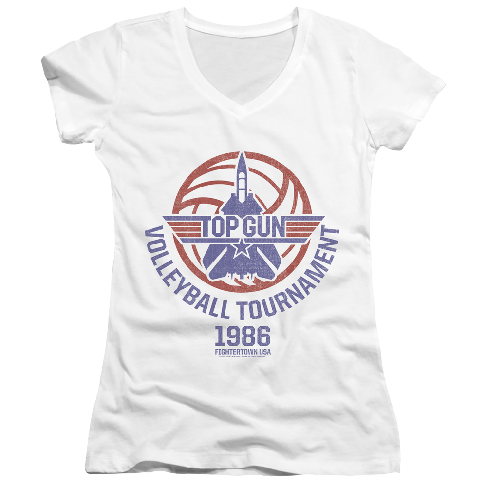 Top Gun Volleyball Tournament - Juniors V-Neck T-Shirt Juniors V-Neck T-Shirt Top Gun