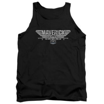 Black men's tank with Top Gun Maverick Plane Logo graphic